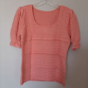 Pink Knit Summer Sweater L